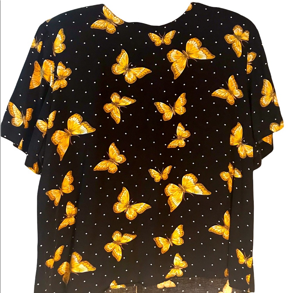 Size 12: Norton McNaughton Women’s Vintage Polka Dot Butterfly Blouse